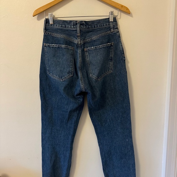 Agolde Medium Wash Blue Denim Jeans with Raw Hem | Size 25 - Picture 6 of 11